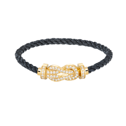 [LUXE]CHANCE PULSERA GRANDE DE OCHO FIGURAS CON HEBILLA DE DIAMANTES COMPLETO EN ORO