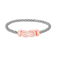 [LUXE]CHANCE PULSERA GRANDE DE 8 FIGURAS CON HEBILLA Y DIAMANTES EN ORO ROSA