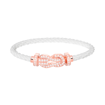 [LUXE]CHANCE PULSERA GRANDE DE 8 FIGURAS CON HEBILLA Y DIAMANTES EN ORO ROSA