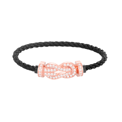 [LUXE]CHANCE PULSERA GRANDE DE 8 FIGURAS CON HEBILLA Y DIAMANTES EN ORO ROSA