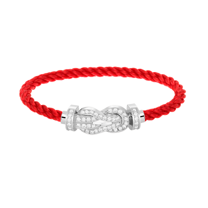 [LUXE]CHANCE PULSERA GRANDE DE 8 FIGURAS CON HEBILLA Y DIAMANTES COMPLETO EN PLATA