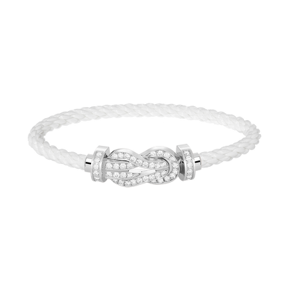 [LUXE]CHANCE PULSERA GRANDE DE 8 FIGURAS CON HEBILLA Y DIAMANTES COMPLETO EN PLATA