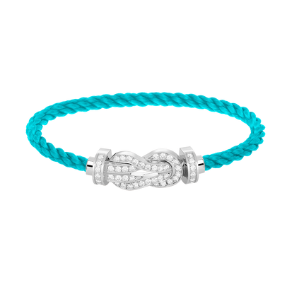 [LUXE]CHANCE PULSERA GRANDE DE 8 FIGURAS CON HEBILLA Y DIAMANTES COMPLETO EN PLATA