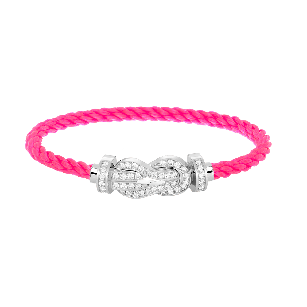 [LUXE]CHANCE PULSERA GRANDE DE 8 FIGURAS CON HEBILLA Y DIAMANTES COMPLETO EN PLATA