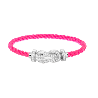 [LUXE]CHANCE PULSERA GRANDE DE 8 FIGURAS CON HEBILLA Y DIAMANTES COMPLETO EN PLATA