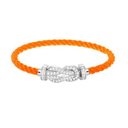 [LUXE]CHANCE PULSERA GRANDE DE 8 FIGURAS CON HEBILLA Y DIAMANTES COMPLETO EN PLATA
