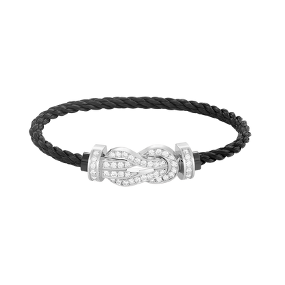 [LUXE]CHANCE PULSERA GRANDE DE 8 FIGURAS CON HEBILLA Y DIAMANTES COMPLETO EN PLATA