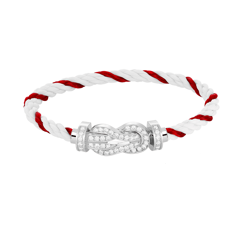 [LUXE]CHANCE PULSERA GRANDE DE 8 FIGURAS CON HEBILLA Y DIAMANTES COMPLETO EN PLATA