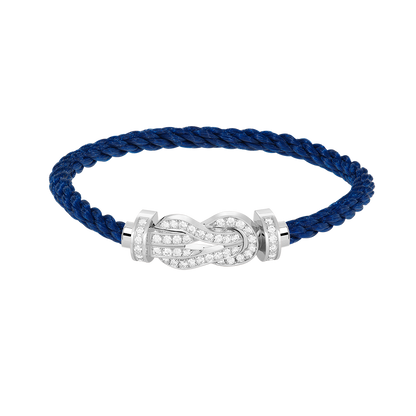 [LUXE]CHANCE PULSERA GRANDE DE 8 FIGURAS CON HEBILLA Y DIAMANTES COMPLETO EN PLATA