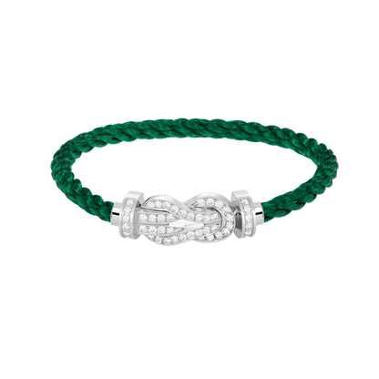 [LUXE]CHANCE PULSERA GRANDE DE 8 FIGURAS CON HEBILLA Y DIAMANTES COMPLETO EN PLATA