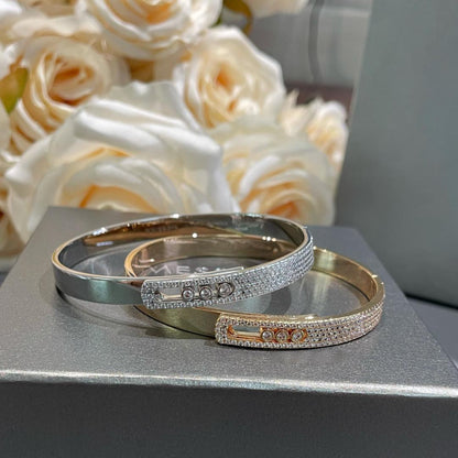[LUXE] Move Noa Rose Gold Pavé Diamond Bangle Bracelet