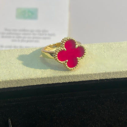 [LUXE]NEW CLOVER PINK ENAMEL RINGS