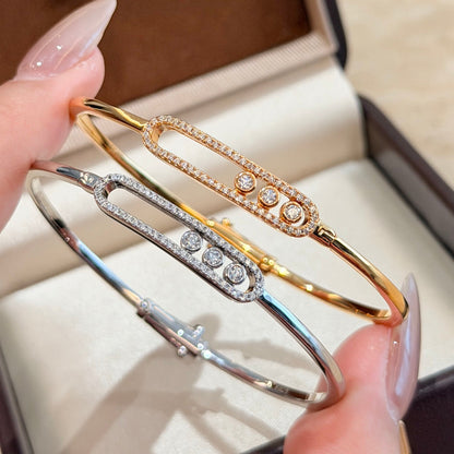 [LUXE] Move Pavé Diamond Bangle Bracelet M