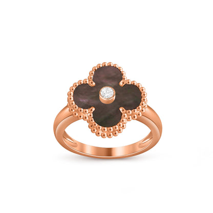 [LUXE] ANILLO DE DIAMANTE TRÉBOL COLECCIÓN ORO ROSA