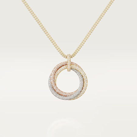 [LUXE] TRINITY LARGE FULL DIAMOND  NECKLACE
