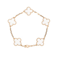 [LUXE]CLOVER 5 MOTIF ROCK CRYSTAL BRACELET