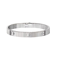 [LUXE]Clover & Love Sliver 2-Piece Bracelet Stack Set