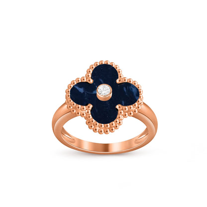 [LUXE] ANILLO DE DIAMANTE TRÉBOL COLECCIÓN ORO ROSA