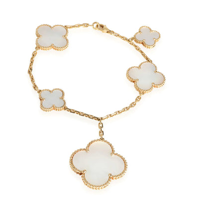 [LUXE] PULSERA DE ORO CON TRÉBOL MÁGICO Y 5 MOTIVOS