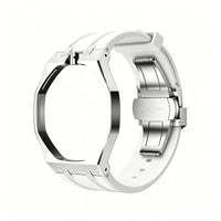 Oak Pop White Steel Silicone Strap