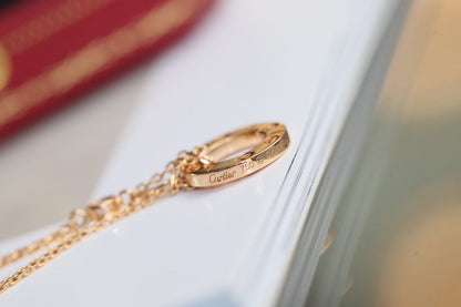 [LUXE]COLLAR AMOR AJUSTABLE ORO ROSA 2 DIAMANTES 