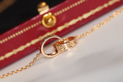 [LUXE]COLLAR AMOR ORO ROSA Y PLATA 
