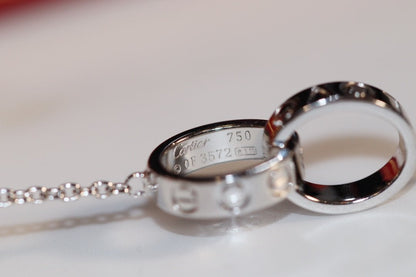 [LUXE]COLLAR AMOR ORO ROSA Y PLATA 