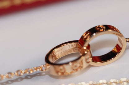 [LUXE]COLLAR AMOR ORO ROSA Y PLATA 