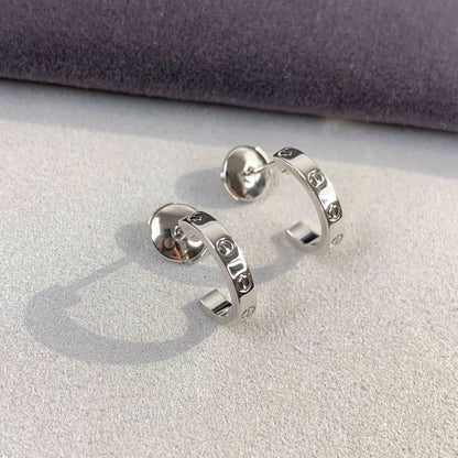 [LUXE]PENDIENTES LOVE 2.65MM PLATA 