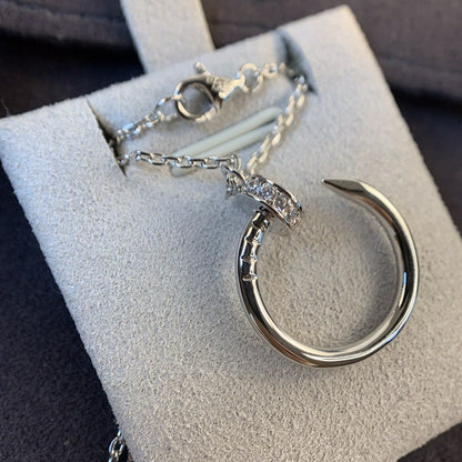 [LUXE]COLLAR JUSTE PLATA DIAMANTES 