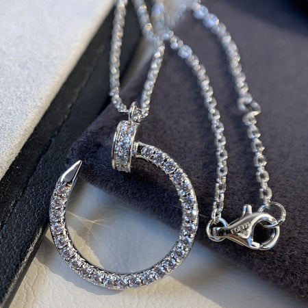 [LUXE]COLLAR JUSTE PLATA DIAMANTES 