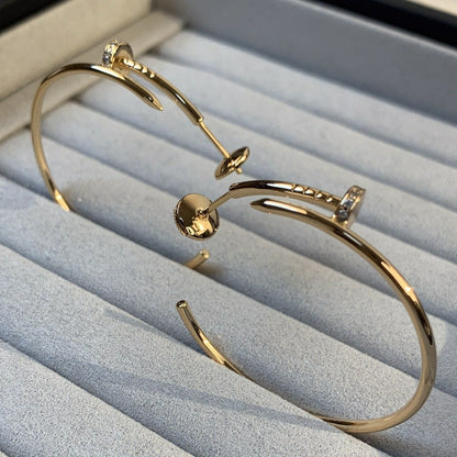 [LUXE]JUSTE PENDIENTES ORO DIAMANTES 1.8MM 