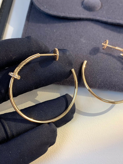 [LUXE]JUSTE PENDIENTES ORO DIAMANTES 1.8MM 
