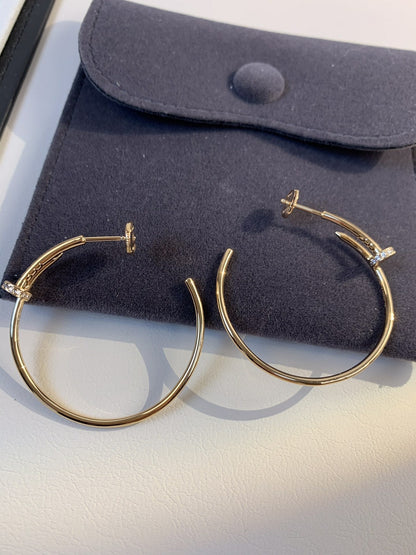 [LUXE]JUSTE PENDIENTES ORO DIAMANTES 1.8MM 