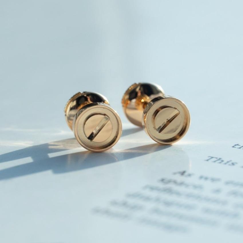 [LUXE]PENDIENTES LOVE ORO ROSA 10MM
