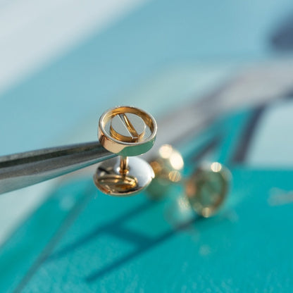 [LUXE]PENDIENTES LOVE ORO ROSA 10MM