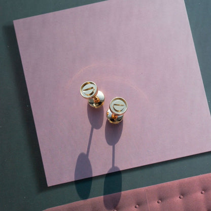 [LUXE]PENDIENTES LOVE ORO ROSA 10MM