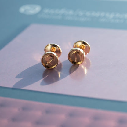 [LUXE]PENDIENTES LOVE ORO ROSA 10MM