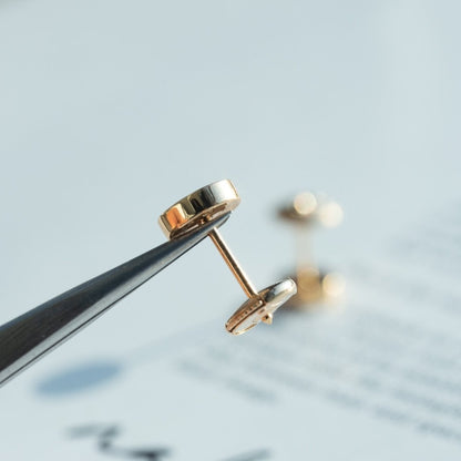 [LUXE]PENDIENTES LOVE ORO ROSA 10MM
