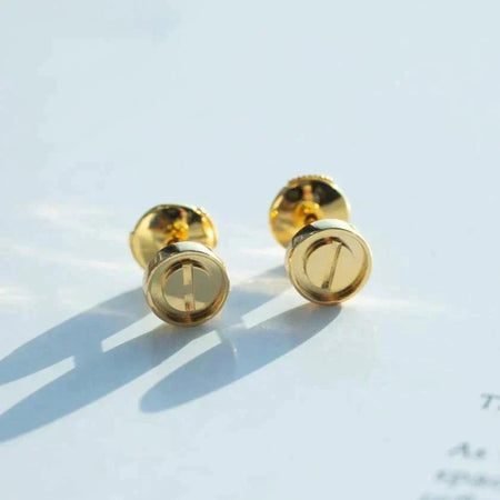 [LUXE]PENDIENTES LOVE ORO 10MM