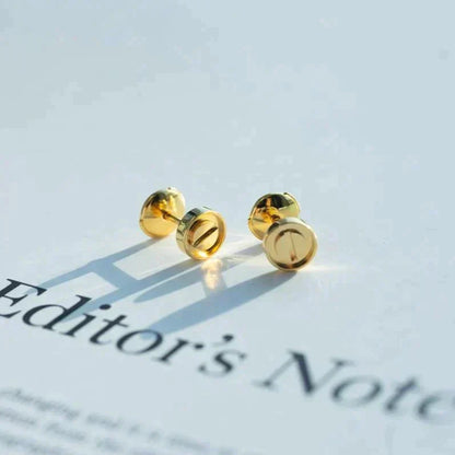 [LUXE]PENDIENTES LOVE ORO 10MM