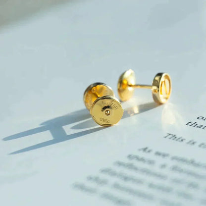 [LUXE]PENDIENTES LOVE ORO 10MM