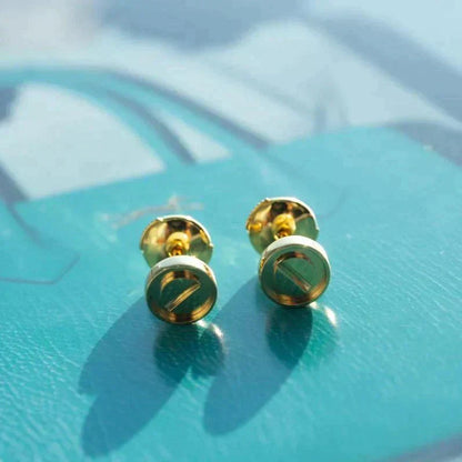 [LUXE]PENDIENTES LOVE ORO 10MM