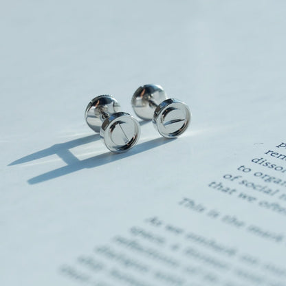 [LUXE]PENDIENTES LOVE PLATA 10MM