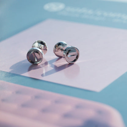 [LUXE]PENDIENTES LOVE PLATA 10MM
