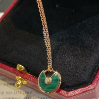 [LUXE]COLLAR AMULETTE DE MALAQUITA EN ORO ROSA