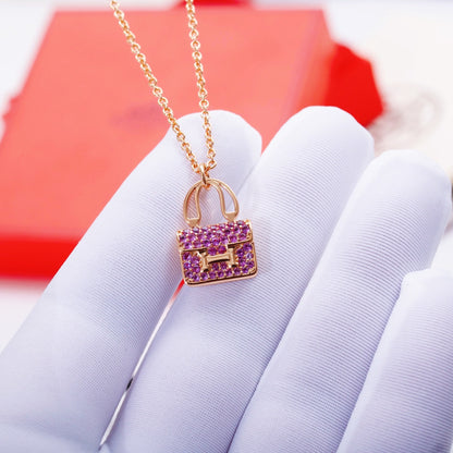 [LUXE] COLLAR CON PEDANTE DE DIAMANTES PÚRPURAS CONSTANCE