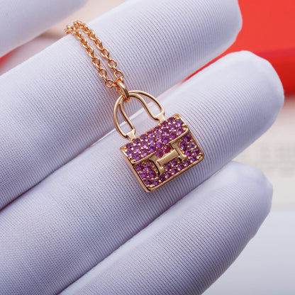 [LUXE] COLLAR CON PEDANTE DE DIAMANTES PÚRPURAS CONSTANCE