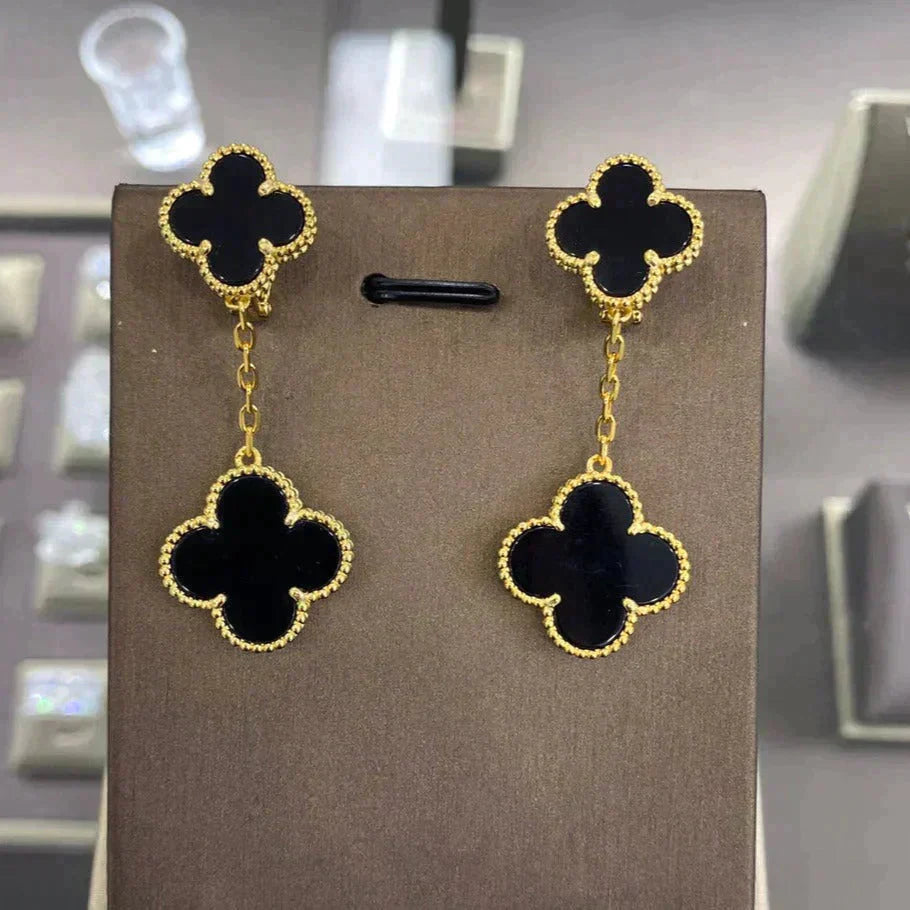 [LUXE]CLOVER 2 MOTIFS  EARRINGS (MULTIPLE CHOICESC