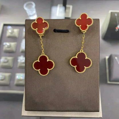 [LUXE]CLOVER 2 MOTIFS  EARRINGS (MULTIPLE CHOICESC